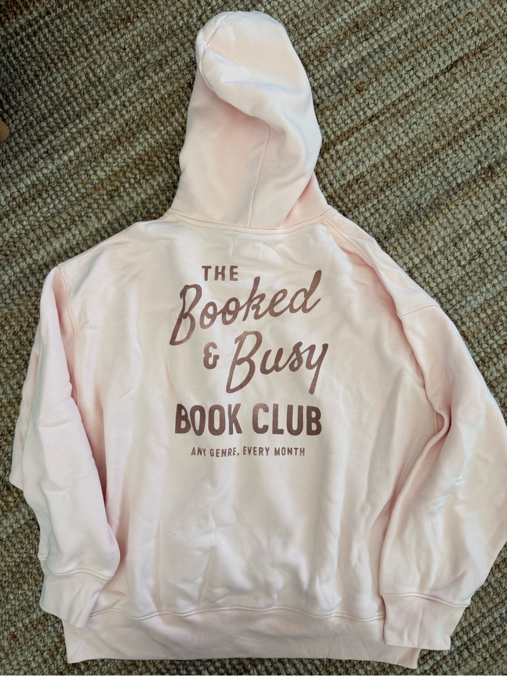 American Eagle Outfitters Soft Pink "Booked & Busy Book Club" Hoodie